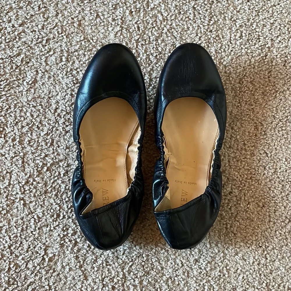 J. Crew Black Leather Ballet Flats Size 7.5 - Picture 5 of 6